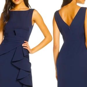Eliza J Navy long dress